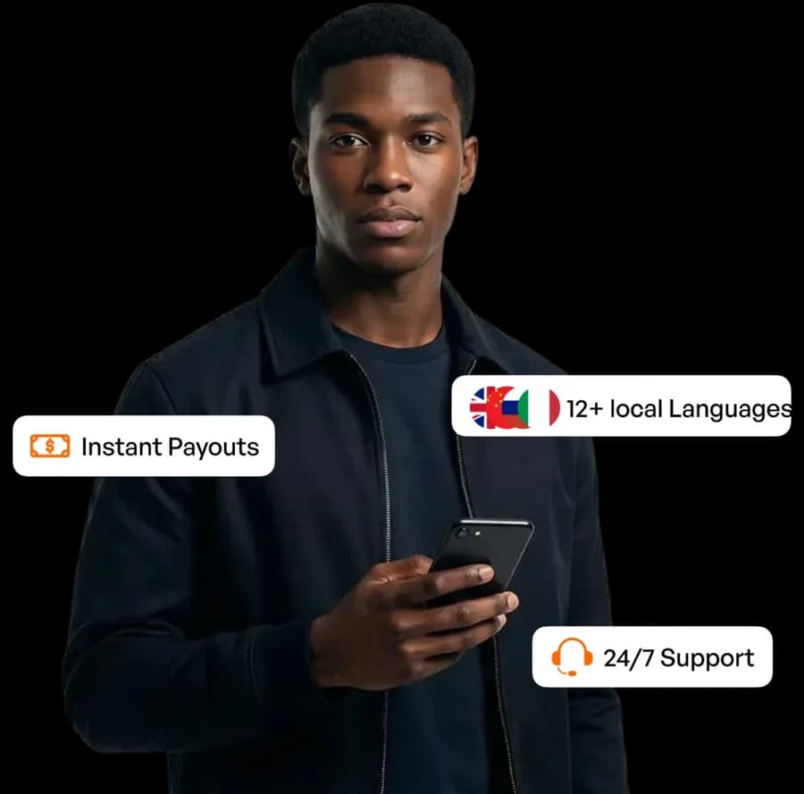 A Wisuno client checking the markets on his phone